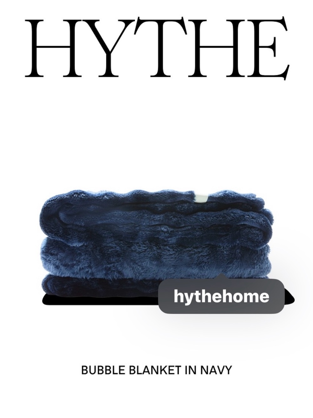 Hythe Bubble Blanket Navy Plush Faux Fur Throw 60x50 - Picture 4 of 12